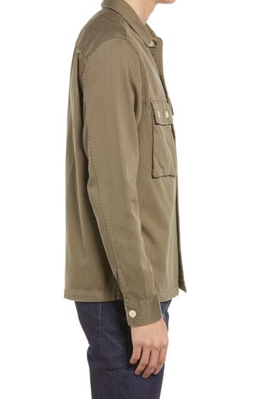 Imbracaminte Barbati AllSaints Vanguard Herringbone Twill Shirt Jacket Khaki Green image3