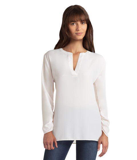 Imbracaminte Femei H Halston Long Sleeve Stand Collar Ruched Blouse Shell