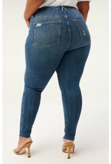 Imbracaminte Femei Good American Good Legs Chewed Hem Skinny Jeans Blue504na image1