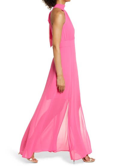 Imbracaminte Femei Eliza J Halter Neck Slim Maxi Dress Pink image2