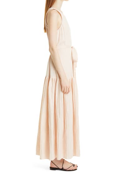 Imbracaminte Femei Rebecca Taylor Belted Sleeveless Linen Maxi Dress Sunset Pink image2