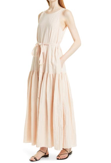 Imbracaminte Femei Rebecca Taylor Belted Sleeveless Linen Maxi Dress Sunset Pink image3