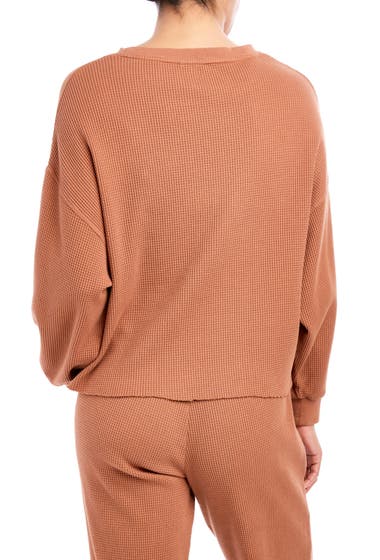 Imbracaminte Femei SAGE COLLECTIVE Delilah Waffle Knit Pullover Almond image1