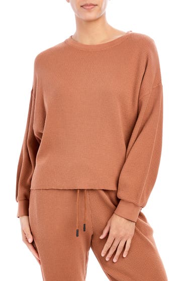 Imbracaminte Femei SAGE COLLECTIVE Delilah Waffle Knit Pullover Almond image0