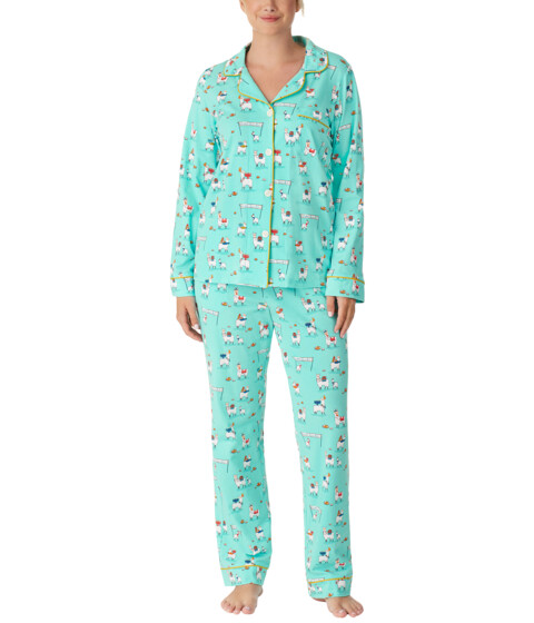 Imbracaminte Femei BedHead Pajamas Organic Cotton Long Sleeve Classic PJ Set Happy Llamakkah