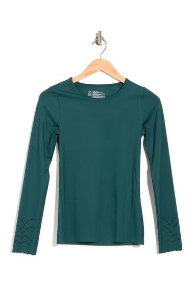 Imbracaminte Femei Z By Zella Perf-Ect Long Sleeve T-Shirt Green Moss image2