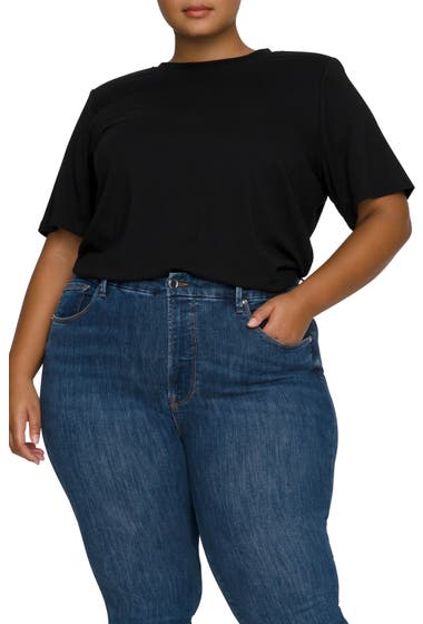 Imbracaminte Femei Good American Strong Shoulder T-Shirt Black image0