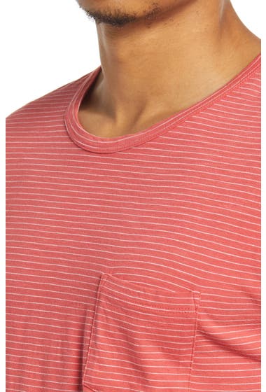 Imbracaminte Barbati Marine Layer Saddle Stripe Pocket T-Shirt Baked Clay image3
