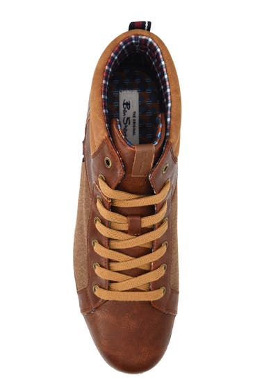 Incaltaminte Barbati Ben Sherman Marco High Top Vegan Leather Sneaker Brown image1