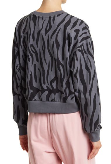 Imbracaminte Femei adidas Tiger Print Cropped Sweatshirt Black Grey Five image1