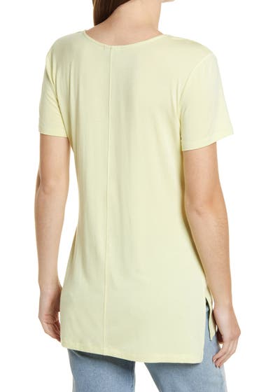 Imbracaminte Femei Halogen supsup V-Neck Tunic T-Shirt Green Wheat image1