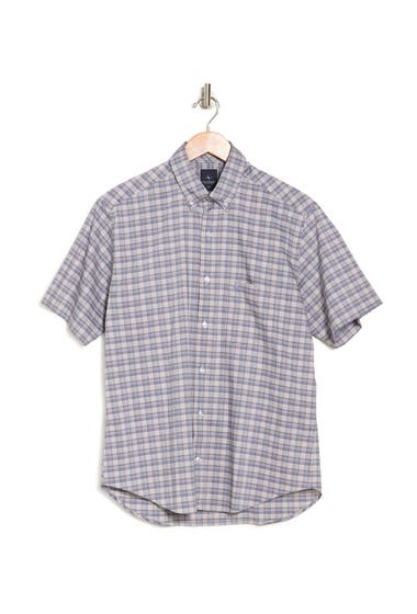 Imbracaminte Barbati TailorByrd Plaid Short Sleeve Woven Button Front Shirt Khaki image0