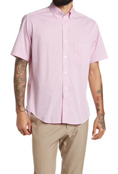 Imbracaminte Barbati TailorByrd Modern Fit Short Sleeve Button Front Shirt Berry image