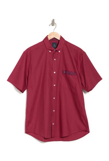 Imbracaminte Barbati TailorByrd Solid Short Sleeve Modern Fit Shirt Red image0