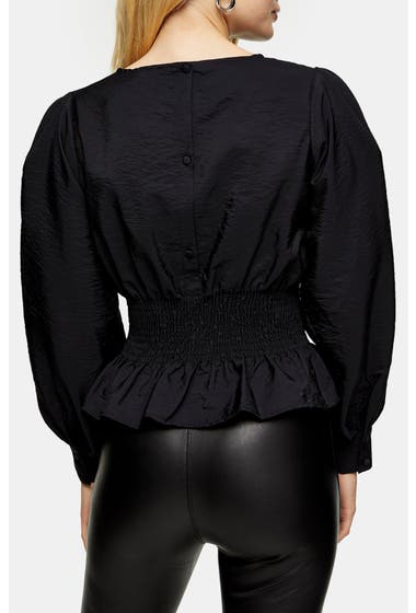 Imbracaminte Femei TOPSHOP Shirred Waist Blouse Black image1