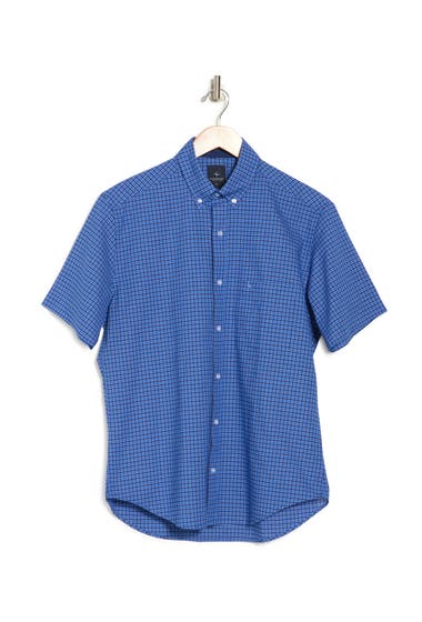 Imbracaminte Barbati TailorByrd Short Sleeve Plaid Button Front Shirt Mid Blue image