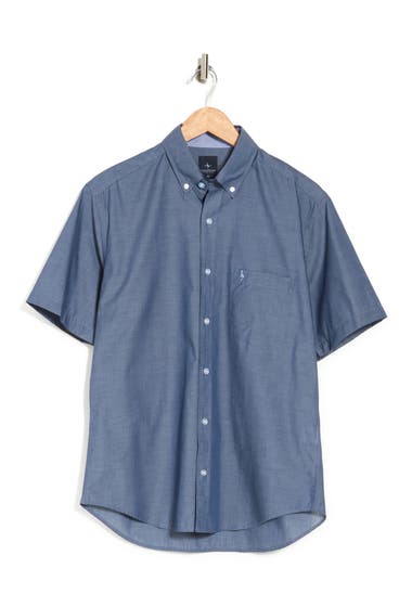 Imbracaminte Barbati TailorByrd Modern Fit Short Sleeve Button Front Shirt Chambray image2