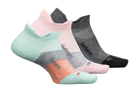 Imbracaminte Femei Feetures Elite Max Cushion No Show Tab 3-Pair Pack Move Aside MintPropulsion PinkGray