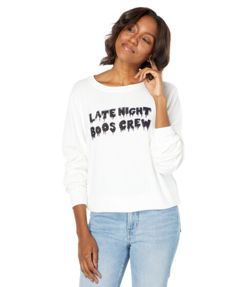Imbracaminte Femei Wildfox Late Night Boos Crew Brushed Hacci Jersey Sweatshirt Vanilla