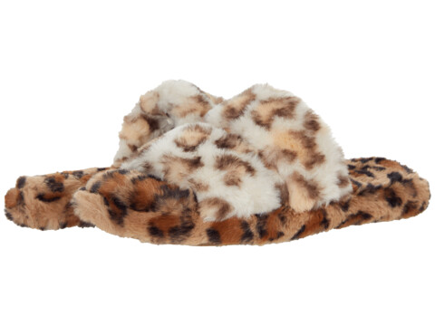 Incaltaminte Femei Madewell Two-Strap Scuff Slippers in Leopard Recycled Faux Fur Melon Cedar Multi Leopard Faux Fur