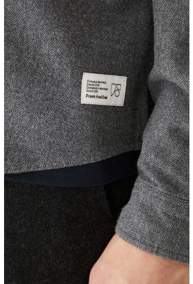 Imbracaminte Barbati FRANK AND OAK Heavy Herringbone Flannel Button-Up Shirt Grey Heather image6