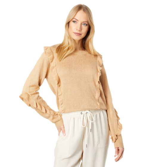 Imbracaminte Femei BCBGeneration Ruffle Sleeve Sweater U1UX7S42 Camel