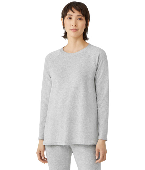 Imbracaminte Femei Eileen Fisher Crew Neck Raglan Sleeve Tunic Sweatshirt in Tencel Organic Cotton Fleece Dark Pearl