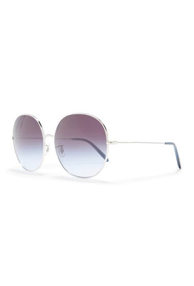 Ochelari Femei Oliver Peoples 58mm Gradient Polarized Round Sunglasses Silver image1