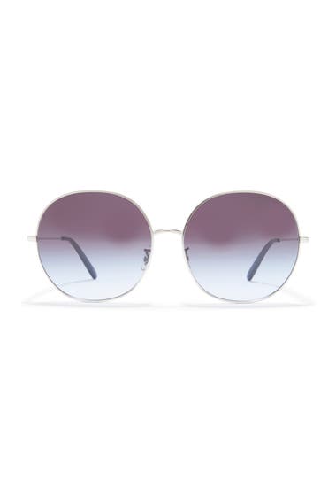 Ochelari Femei Oliver Peoples 58mm Gradient Polarized Round Sunglasses Silver image