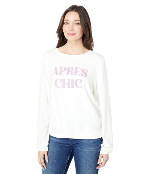 Imbracaminte Femei Emma Fox Apres Chic Sweatshirt in Brushed Hacci Jersey Vanilla