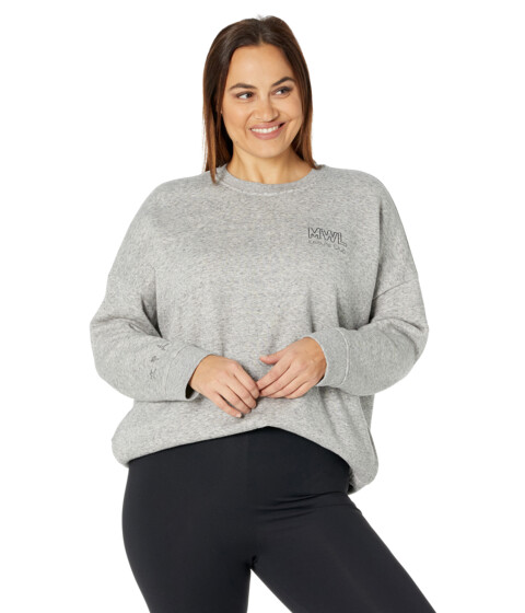 Imbracaminte Femei Madewell Plus Size MWL Foundational Fleece Classic Crew Neck Graphic Sweatshirt Heather Pepper