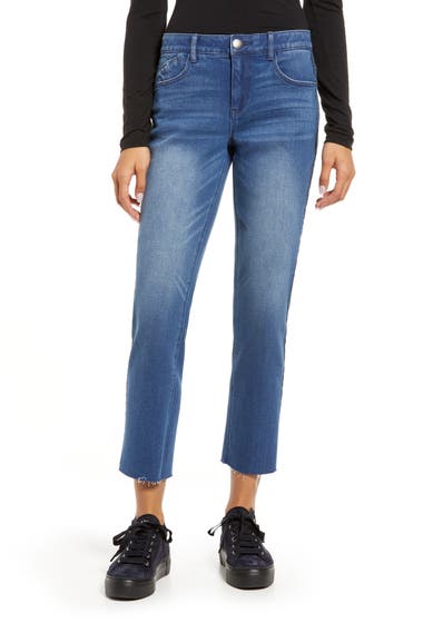 Imbracaminte Femei Wit Wisdom Ab-Solution Ankle Slim Straight Leg Jeans Mbla-Mid Blue Artisanal image