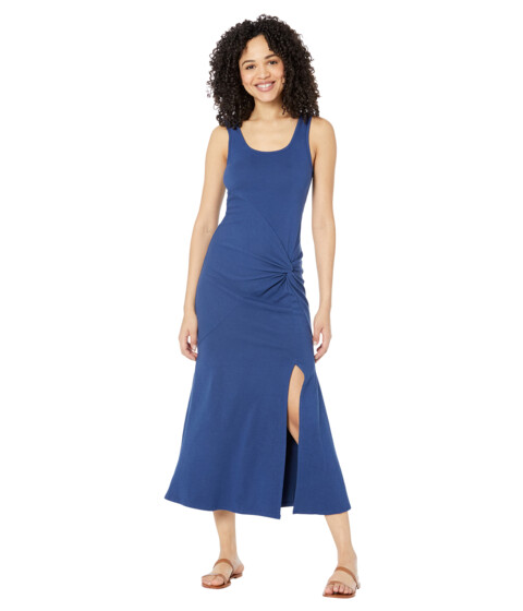 Imbracaminte Femei SUNDRY Long Twist Front Sleeveless Dress in Cotton Modal Sapphire