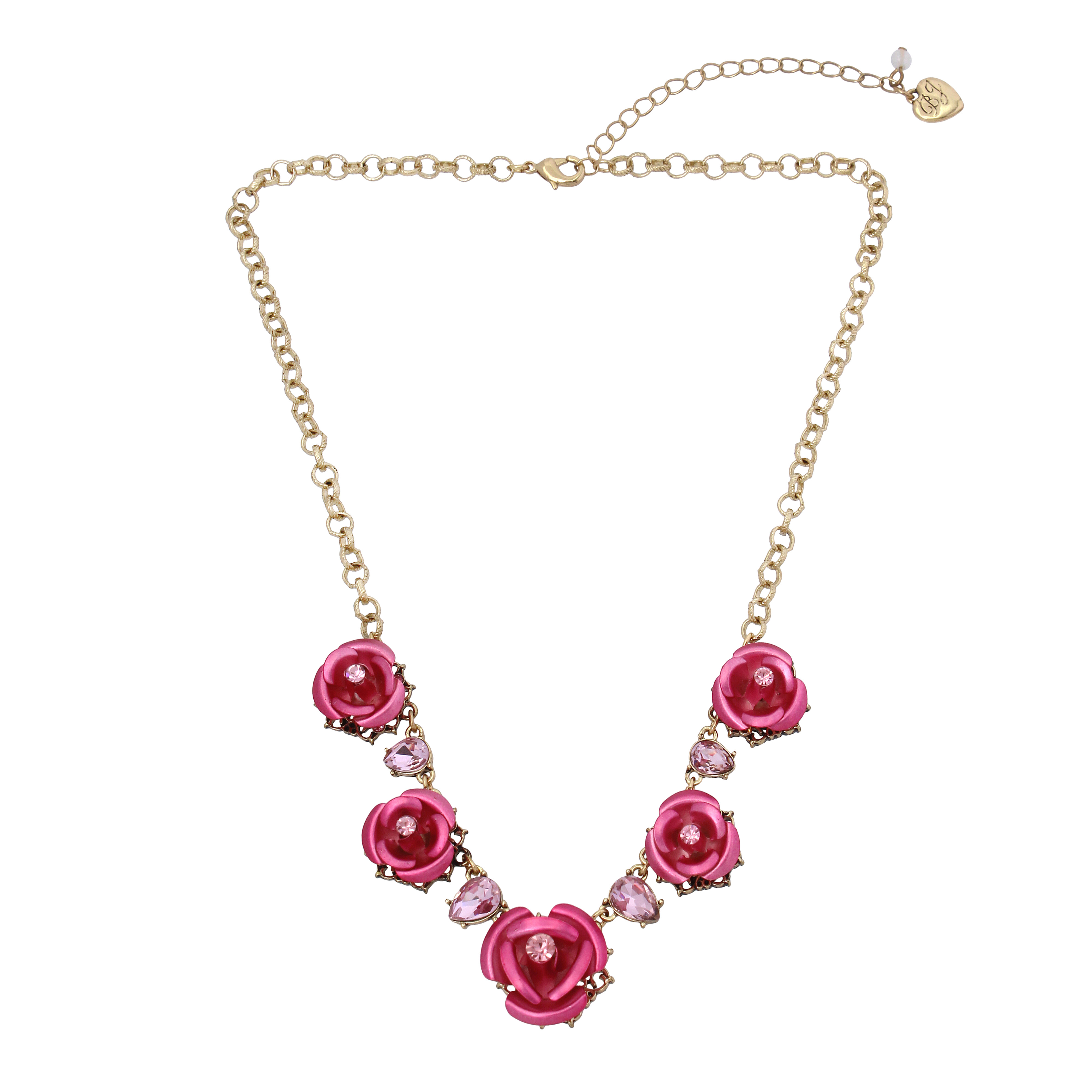 Bijuterii Femei Betsey Johnson Rose Frontal Necklace Light Pink