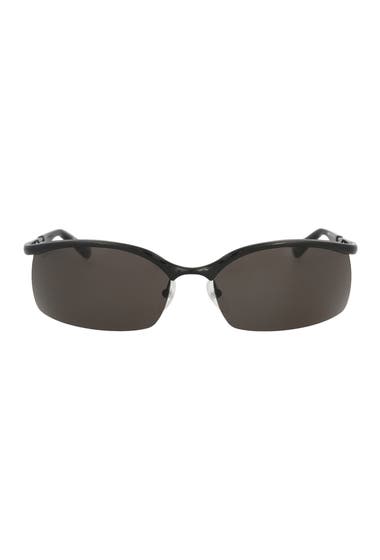 Ochelari Barbati Balenciaga 70mm Rectangle Wrap Sunglasses Black Grey image