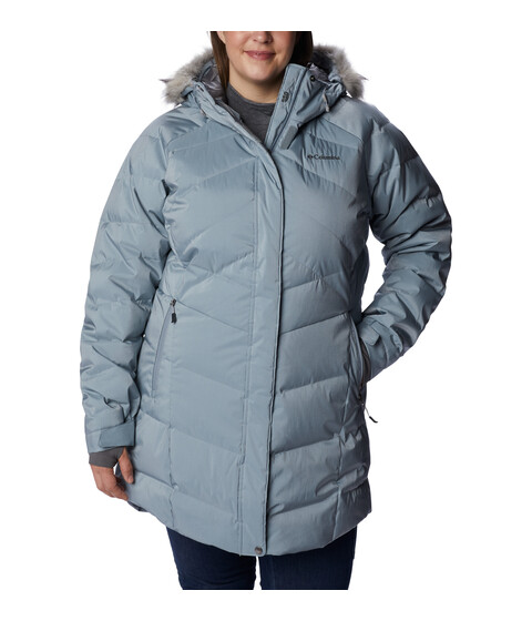 Imbracaminte Femei Columbia Plus Size Lay D Downtrade II Mid Jacket Tradewinds Grey Sheen