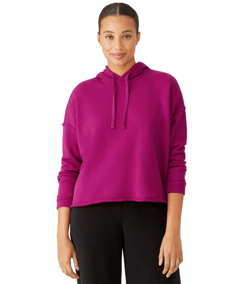 Imbracaminte Femei Eileen Fisher Cropped Hoodie in Organic Cotton French Terry Magenta