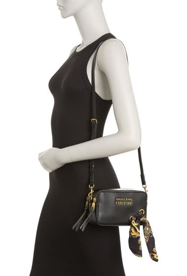 Genti Femei Versace Jeans PU Logo Crossbody Bag Black image1