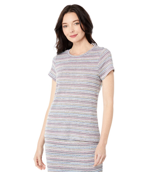 Imbracaminte Femei Bobeau Short Sleeve Fitted Top Multicolor Stripe