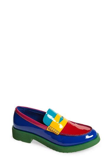 Incaltaminte Femei Jeffrey Campbell Lenna Penny Loafer Blue Red Yellow Pat Combo image0