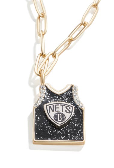 Bijuterii Femei BAUBLEBAR Womens Gold Brooklyn Nets Jersey Necklace Gold image1
