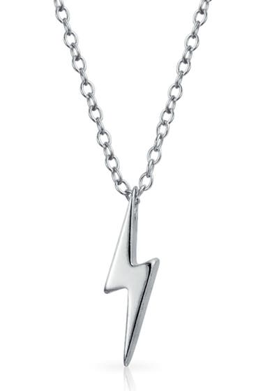 Bijuterii Femei Bling Jewelry Sterling Silver Minimalist Lightning Bolt Pendant Necklace Grey image