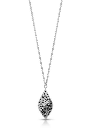 Bijuterii Femei Lois Hill Sterling Silver Marquise Scroll Pendant Necklace Silver image0