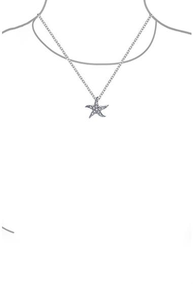 Bijuterii Femei Bling Jewelry Sterling Silver CZ Starfish Pendant Necklace Silver image1