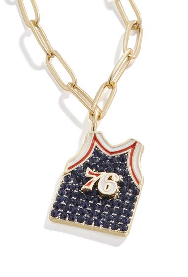 Bijuterii Femei BAUBLEBAR Womens Philadelphia 76ers Jersey Necklace Gold image1