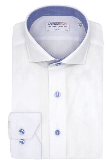Imbracaminte Barbati Lorenzo Uomo Seersucker Trim Fit Dress Shirt White image0