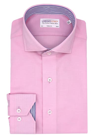 Imbracaminte Barbati Lorenzo Uomo Solid Trim Fit Dress Shirt Pink image