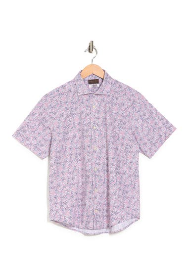 Imbracaminte Barbati Thomas Dean Floral Short Sleeve Shirt Pink image