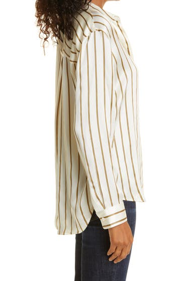 Imbracaminte Femei Rails Spencer Stripe Silk Button-Up Shirt Ivory Daffodil Stripe image2