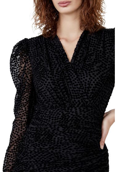 Imbracaminte Femei Bardot Velour Long Sleeve Minidress Black image3